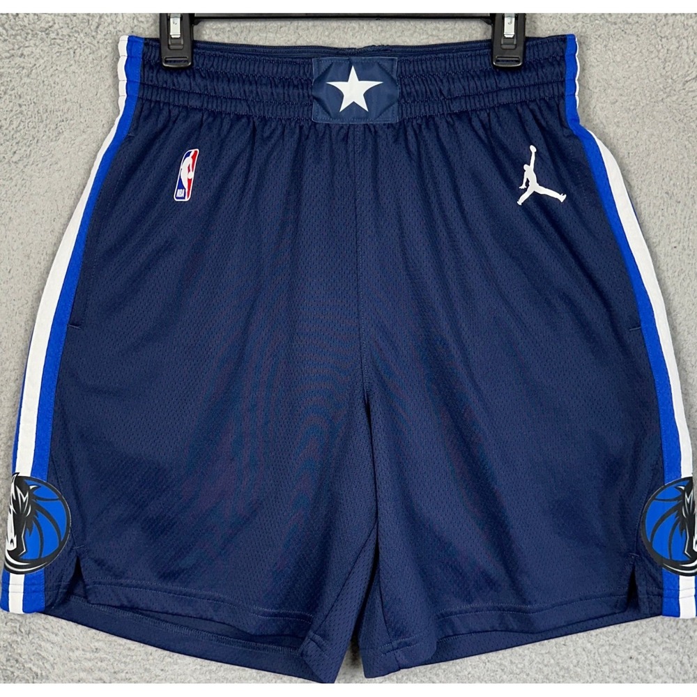 Dallas Mavericks Jordan Shorts Mens Large Navy Blue NBA Basketball Activewear